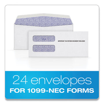 TOPS™ 1099 Double Window Envelope, Commercial Flap, Gummed Closure, Contemporary Seam, 3.75 X 8.75, White, 24-pack freeshipping - TVN Wholesale